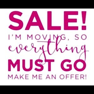 MOVING SALE: check out of closet!!